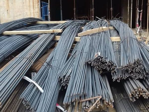 Reinforcement Steel Bars Stocked on Site